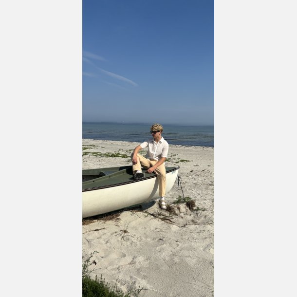 Hør skjorte hvid kort ærmede